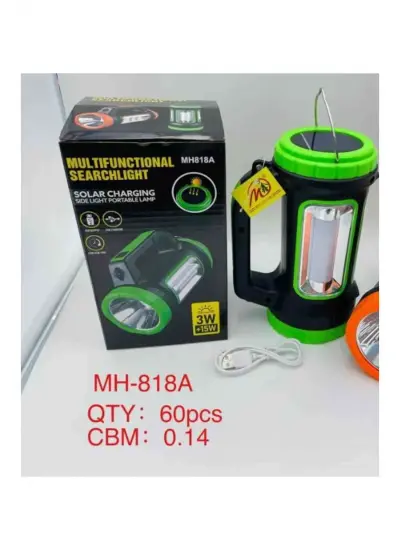 POWERMASTER MH-818A ÇOK FONKSİYONLU ŞARJLI IŞILDAK EL FENERİ 3W+15W