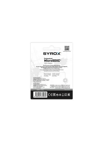 Syrox MC64 64GB Micro Sd Hafıza Kartı