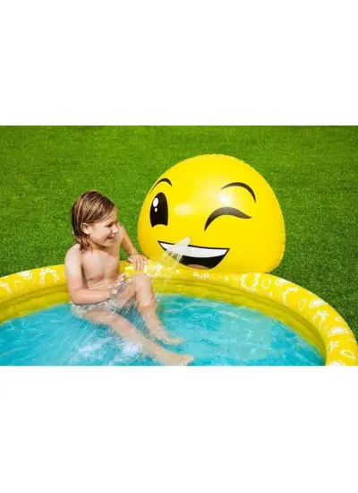 Bestway Unisex Çocuk Sarı Emoji Havuzu 165 X 144 X 69 Cm