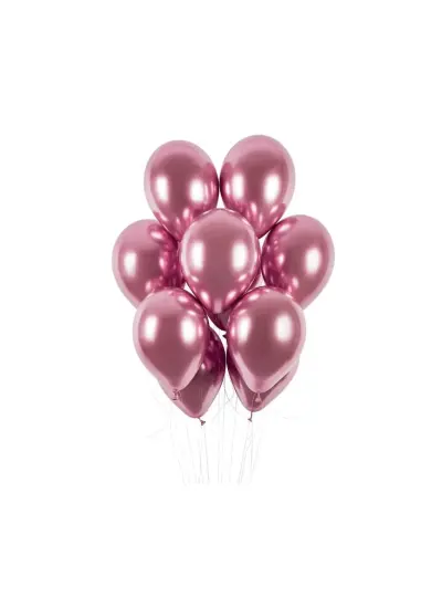 Gemar 100'lü Metalik Pink Rose Balon 13*5