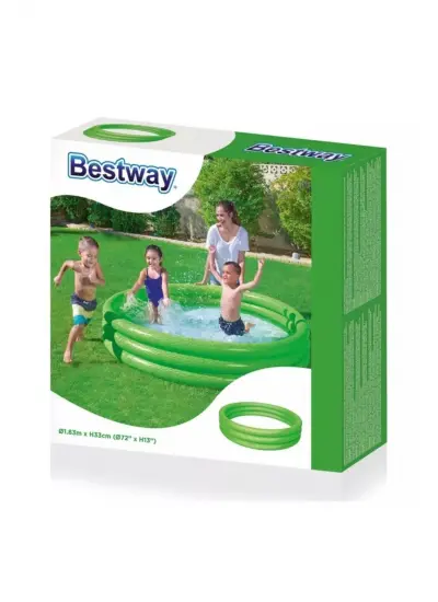 Bestway 51027 Yeşil Renk 3 Boğum Şişme Havuz Çocuk Havuzu 183x33cm