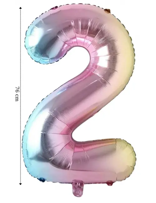 İkm Group Gökkuşağı Helyum Folyo Rakam Balon 2