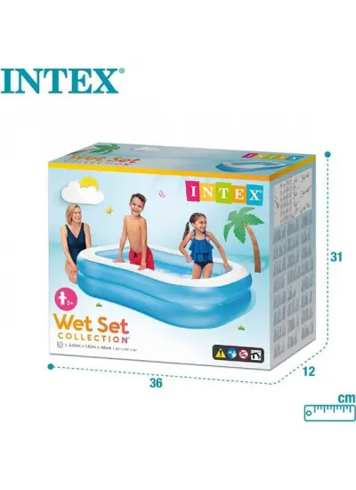 Intex 57180 Aile Boyu 2 Bölmeli Şişme Büyük Havuz 203 cm