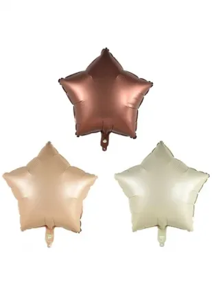 İkm Group 3lü Retro Kahverengi-Krem-Bej Yıldız Folyo Balon İkm Group 3lü Retro Kahverengi-Krem-Bej Yıldız Folyo Balon