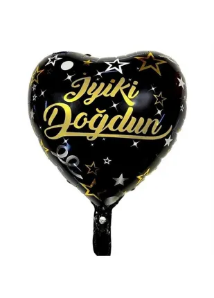 İkm Group  İyi ki Doğdun Siyah  Kalpli Folyo Balon İkm Group  İyi ki Doğdun Siyah  Kalpli Folyo Balon
