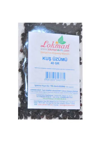 Kuş Üzümü Doğal 40 Gr Paket