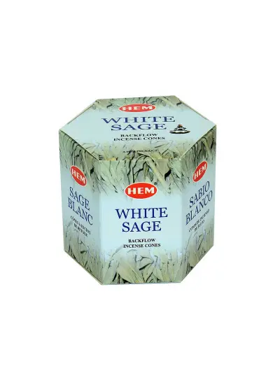 Geri Akış Şelale Beyaz Adaçayı Kokulu 40 Konik Tütsü - White Sage Backflow Incense Cones