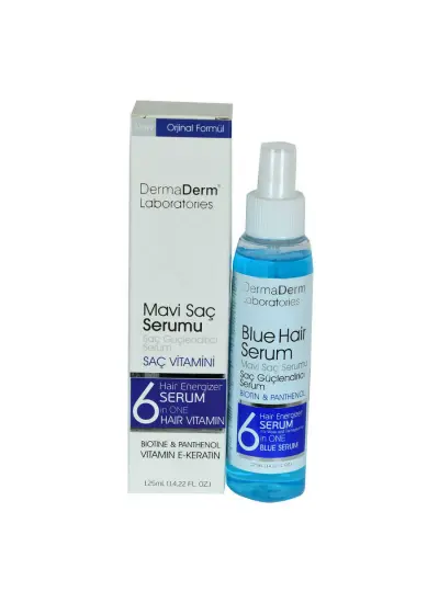 Mavi Saç Serumu Saç Güçlendirici Serum (Biotin Panthenol Vitamin E-Keratin) 125 ML