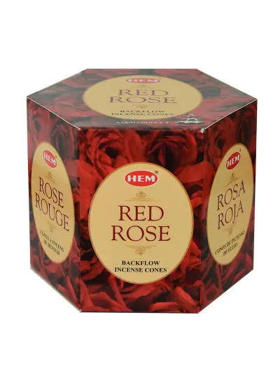 Geri Akış Şelale Kırmızı Gül Kokulu 40 Konik Tütsü - Red Rose Backflow Incense Cones