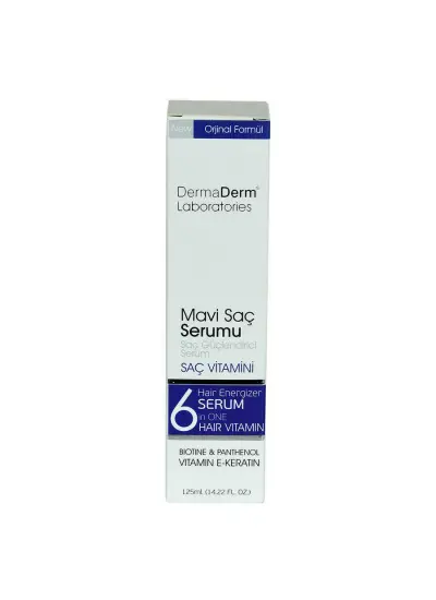 Mavi Saç Serumu Saç Güçlendirici Serum (Biotin Panthenol Vitamin E-Keratin) 125 ML