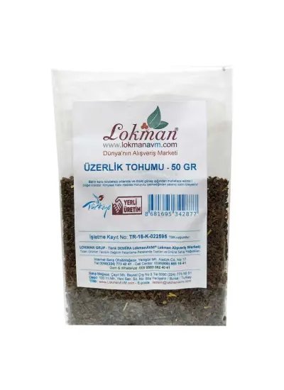 Üzerlik Tohumu Tane Doğal 50 Gr Paket