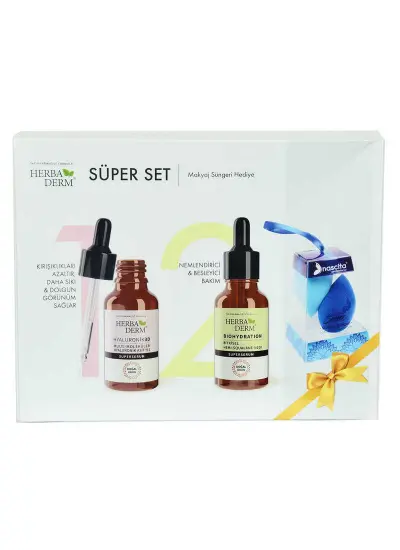 Süper Set Superserum Hyaluronic 3D 30 ML+Biohydration 30 ML + Hediye Makyaj Süngeri