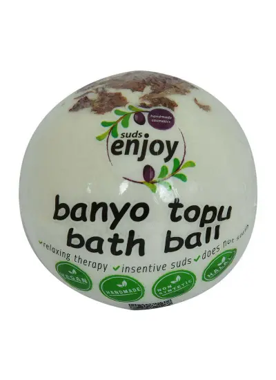 Beyaz Gül El Yapımı Banyo Küvet Topu Sabunu Beyaz 90-120 Gr