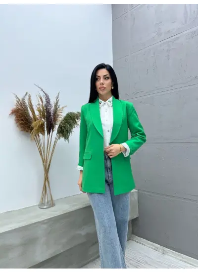 Kadın Atlas Kumaş İç Astarlı Blazer Ceket