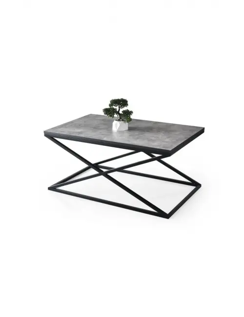 Çapraz Metal Dikdörtgen Orta Sehpa 100x60cm