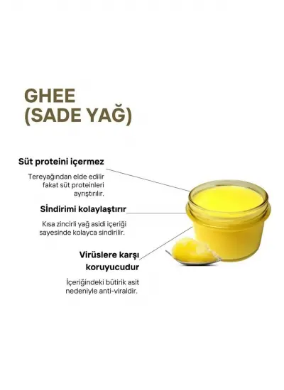 Ghee saf inek yağı 660 CC doğal katkısız GDO kazın içermez