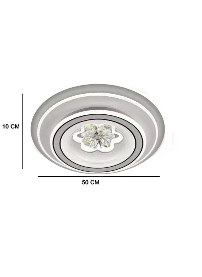 Ledli Lüx Plafonyer Avize Uzaktan Kumandalı Dimmerli Ayarlanabilir Üç Renkli Işık Tavana Sıfır