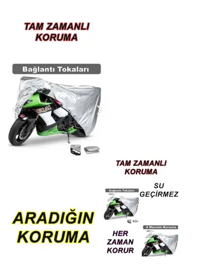 Yamaha Mt 125 Çantalı Uyumlu Miflonlu Premium 4 Mevsim Koruyan Motosiklet Brandası Gri