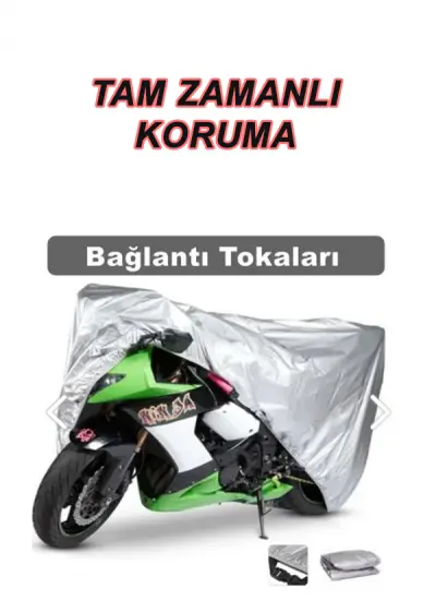 Gas Gas Gg-E2518-Re Uyumlu Arka Çanta (Bağlantı, Kilit Uyumlu) 4 Mevsim Koruyan Motosiklet Brandası Gri