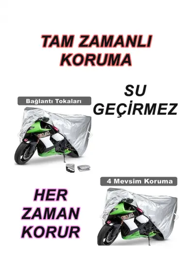 Honda Cbr 600 Rr Uyumlu Arka Çanta Miflonlu Premium 4 Mevsim Koruyan Motosiklet Brandası Gri