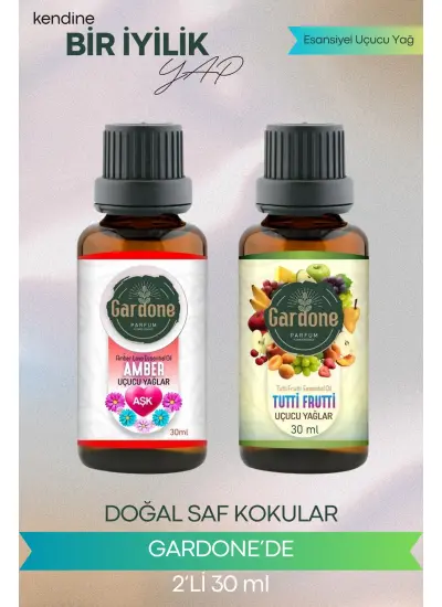 Tutti Frutti + Amber (Oda Kokusu Aroma Terapi Buhurdanlık/Difüzör Yağı) Set 2 Adet x 30 ml