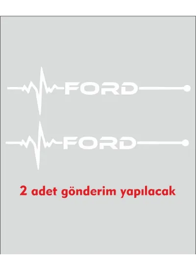 Ford İçin Uyumlu Aksesuar Nabız Sticker Beyaz 30 x 8 Cm