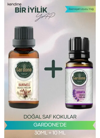 Hanımeli 30 ml + Lavanta 10 ml (Oda Kokusu Aroma Terapi Buhurdanlık/Difüzör Yağı) Set 2 Adet