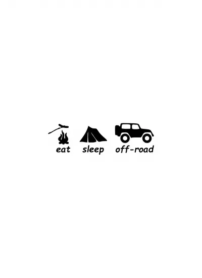 Eat Sleep Off-Road Sticker Duvar Dekor Sticker 40 x 12 cm