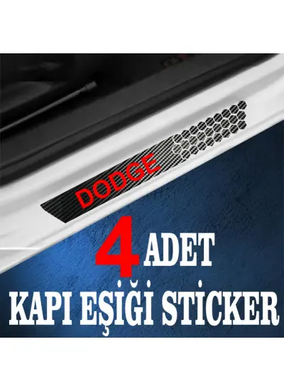 Dodge uyumlu  özel Oto Kapı eşikleri Sticker Karbon 4 Adet