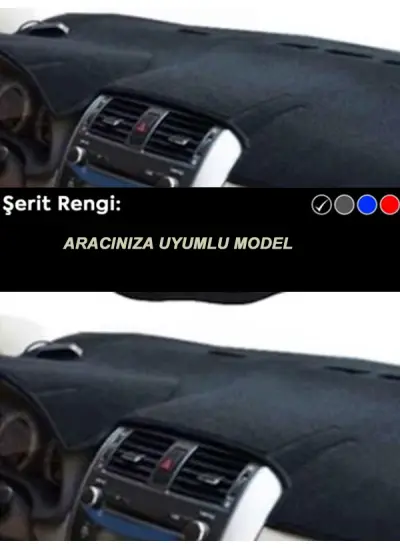 Toyota Carina T190 Modeller İçin Uyumlu 3D Ön Göğüs/Torpido Koruma - Siyah Şerit