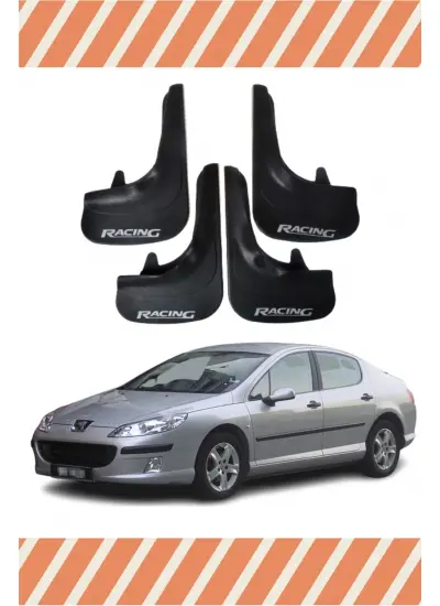 Peugeot 407 Racing Yazılı 4Lü Tozluk Çamurluk Paçalık