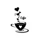 I Love Coffee Sticker (Oto-Motor-Laptop-Duvar-Dekor) 20 x 28 cm