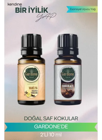 Vanilya + Çikolata (Oda Kokusu Aroma Terapi Buhurdanlık/Difüzör Yağı) Set 2 Adet x 10 ml