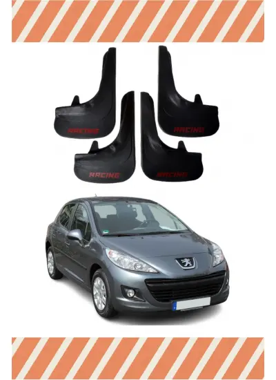 Peugeot 207 Racing Yazılı 4Lü Tozluk Çamurluk Paçalık