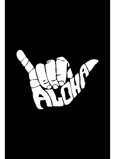 Aloha El Illustration Sticker (Oto-Motor-Laptop-Duvar-Dekor) 10 x 7 cm