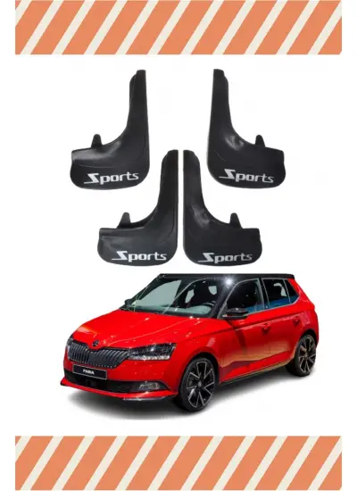 Skoda Fabia Sports Yazılı 4Lü Tozluk Çamurluk Paçalık