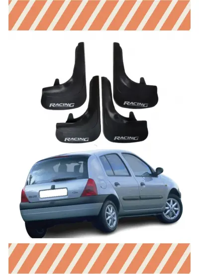 Renault Clio 2 Hb 1998-2006 Racing Yazılı 4Lü Tozluk Çamurluk Paçalık