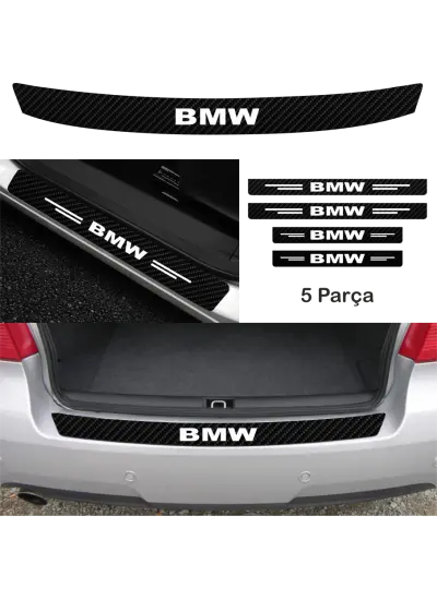 Bmw Tüm Modelleri İçin Uyumlu Aksesuar Oto Bağaj Ve Kapı Eşiği Sticker Set Karbon