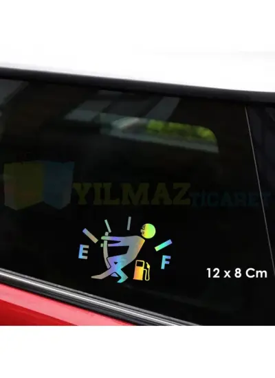 Araba Yakıt Deposu Hologram Oto Sticker 12 x 8