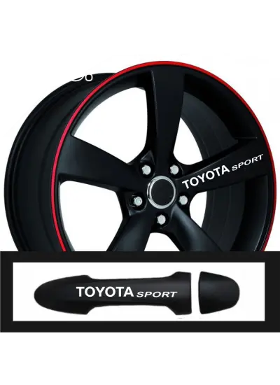 Toyota Tüm Modelleri İçin Uyumlu Aksesuar Oto Kapı Kolu/Jant Sticker 10 Adet 10 x 1,5 Cm