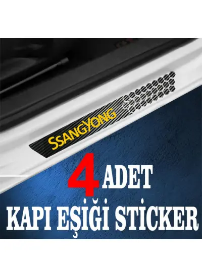 Ssangyong özel Oto Kapı eşikleri Sticker Karbon 4 Adet