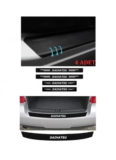 Daihatsu Tüm Modelleri İçin Uyumlu Aksesuar Oto Bağaj Ve Kapı Eşiği Sticker Set Karbon