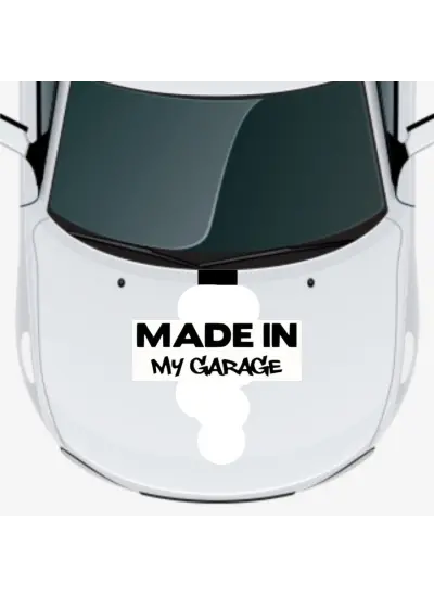 Made In My Garage Oto Kaput Sticker  46 x 16 cm