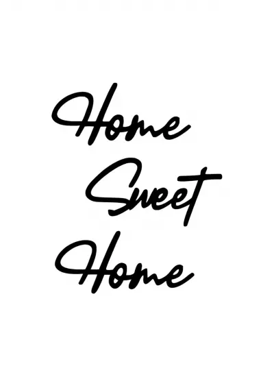 Home Sweet Home Sticker (Oto-Motor-Laptop-Duvar-Dekor) 10 x 12 cm