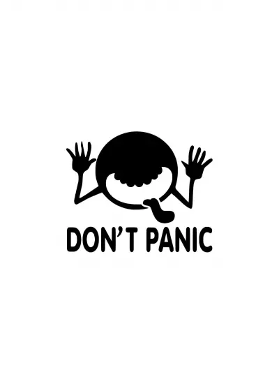 Dont Panic Sticker (Oto-Motor-Laptop-Duvar-Dekor) 20 x 16 cm