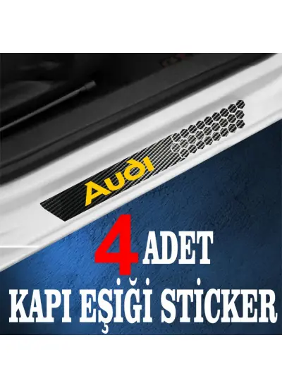 Audi Tüm Modelleri İçin uyumlu özel Oto Kapı eşikleri Sticker Karbon 4 Adet