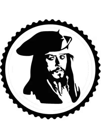 Jack Sparrow Tasarım Sticker 10 x 10 cm