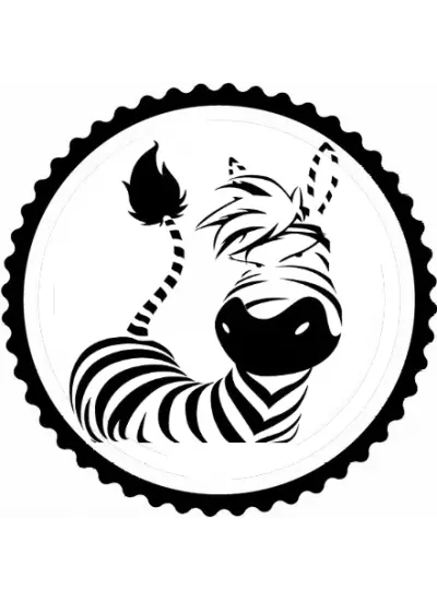 Sevimli Zebra Tasarım Sticker 10 x 10 cm