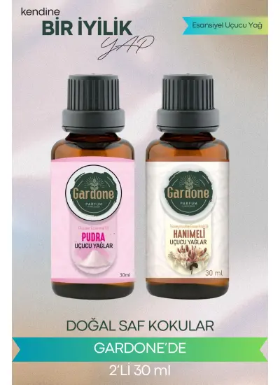 Pudra + Hanımeli (Oda Kokusu Aroma Terapi Buhurdanlık/Difüzör Yağı) Set 2 Adet x 30 ml