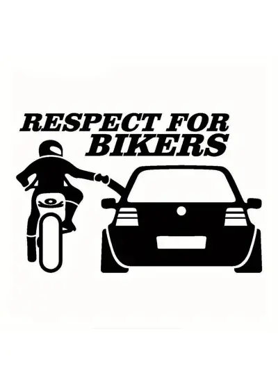 Respect For Bikers Oto Arka Cam Sticker 24 x 15 cm